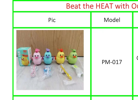Cute Mini Rechargeable Duck Fan  with Lanyard