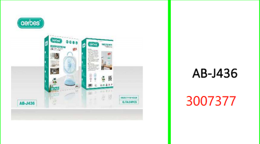 Aerbes Rechargeable 3 Blades 6  Inch Fan with LED Light