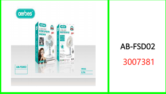 Aerbes 8" USB Rechargeable 5W  Desktop Fan with LED Light.  4000mah Battery