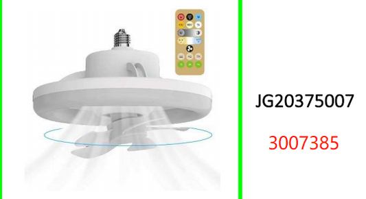 360° Rotating LED Ceiling Fan With  Remote Control E27 Base 30W