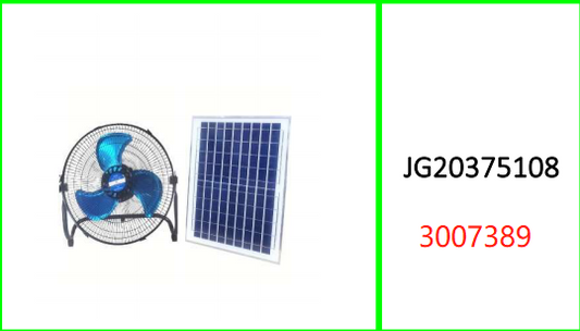 12 Inch Rechargeable Solar Fan  10W Solar Panel 12W 9V 3 Speed  Oscillatiing