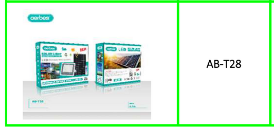 Aerbes 100w 140LED 6500K Solar  Powered Flood Light 4500mah Battery