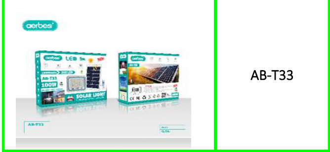 Aerbes 100W Solar Powered Flood Light