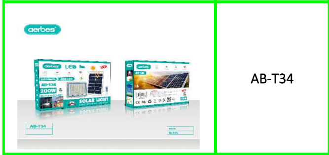 Aerbes 200W Solar Powered Flood Light