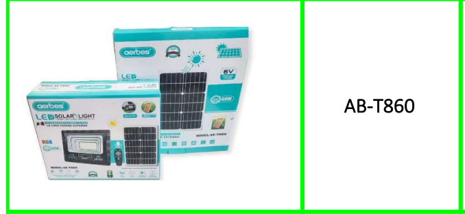 Aerbes Solar Powered Floodlight RGB  60W