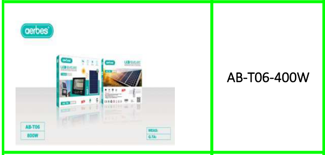 Aerbes 800W Solar Powered Flood Light  with Remote Control 1120LM