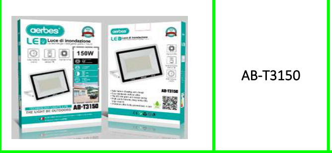 Aerbes Super Bright Flood Light 220v  150W