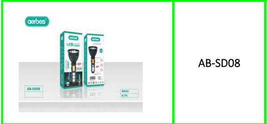 Aerbes 6000K 35W LED Flashlight  1500mah Battery 1300lm