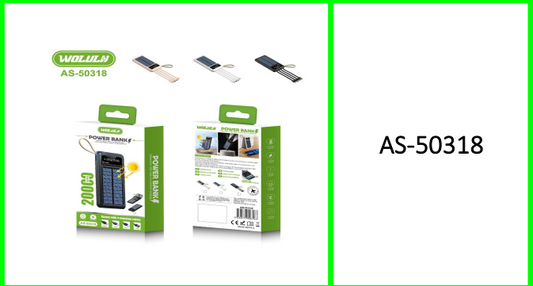 Wolulu 20000mah Solar Power  Bank with Cable Attached