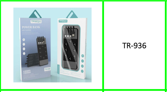 Treqa 10000mah Power Bank  Available in Black & White