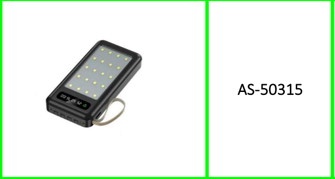 Power Bank With LED Light  12000Mah