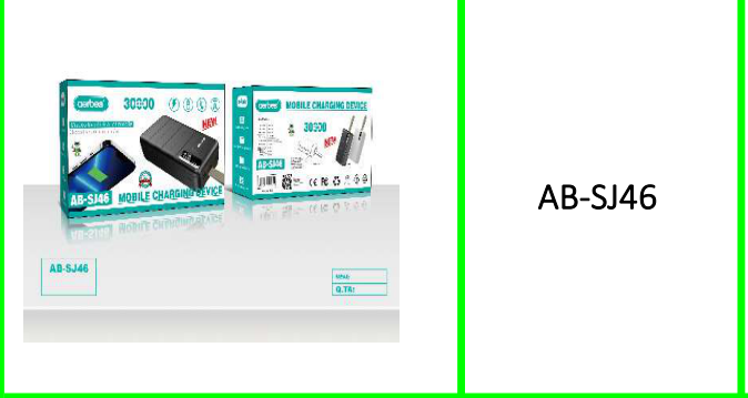 Aerbes Rechargeable Power bank  30000Mah 5V 2A