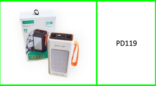 Sovo 22.5W Power Bank With LED  Light 30000Mah