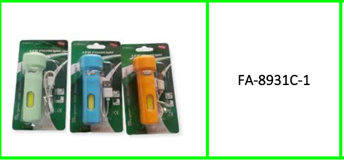 Lithium Battery Flashlight With COB  Lamp