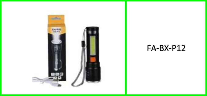Rechargeable Zoom Flashlight with  COB+P50