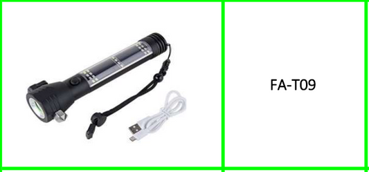 Solar Powered Dual USB Charging Glare  Aluminum Alloy Flashlight