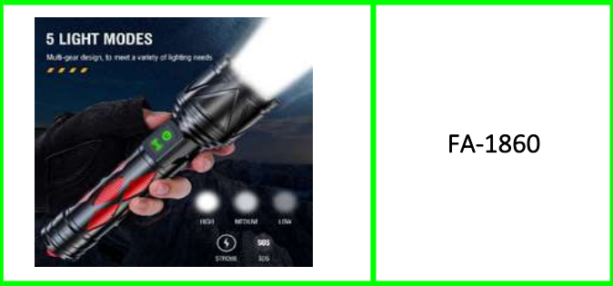 Multifunctional Rechargeable  Aluminum Alloy Laser Flashlight