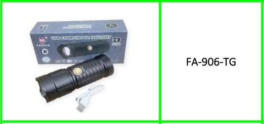 Feimao USB Rechargeable Aluminium  Alloy White Light Torch