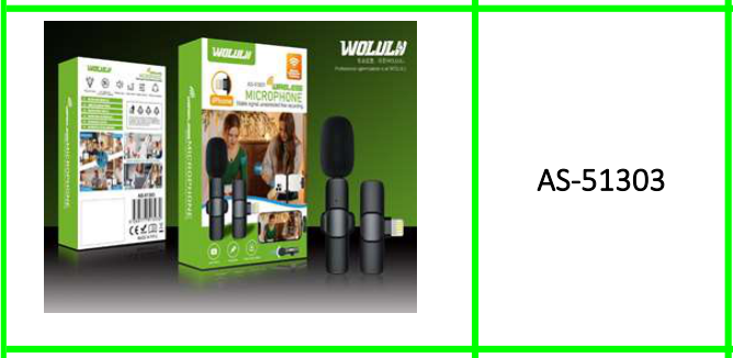 Wolulu Lightning Pin for IOS Lapel  Wireless Microphone