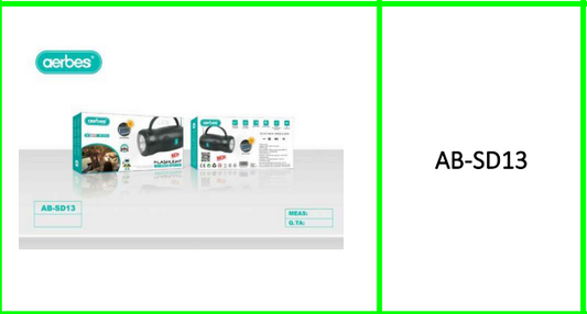 Aerbes Rechargeable Solar Flashlight  With Wireless Speaker