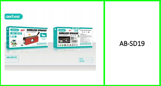 Aerbes Portable Wireless Bluetooth  Speaker With Flashlight And Solar Panel