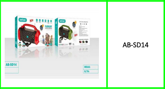 Aerbes Rechargeable Solar Powered  Bluetooth Speaker Flashlight