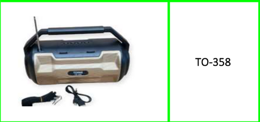 Toing 10W Solar Powered Bluetooth  Speaker Built In Microphone,1500Mah  Battery