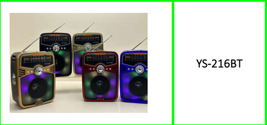 Rechargeable RGB Bluetooth MP3  Speaker with FM/AM/SW Radio USB  Port, Micro SD Card Slot Aux Input &  Torch
