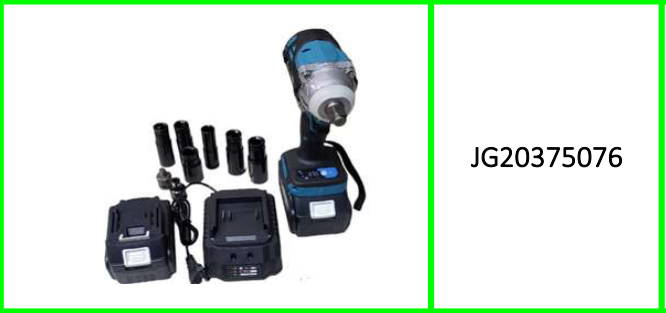 Jiageng Electric Cordless Impact  Wrench With Two Batteries 25V  15000Mah