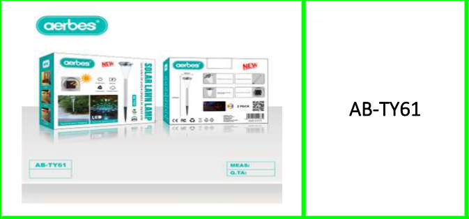 Aerbes Solar Powered Spike Light 2pcs  Warm White LED