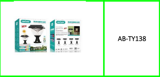 Aerbes Solar Powered Garden Light  RGB,Warm White And White With  Remote Control 1200Mah