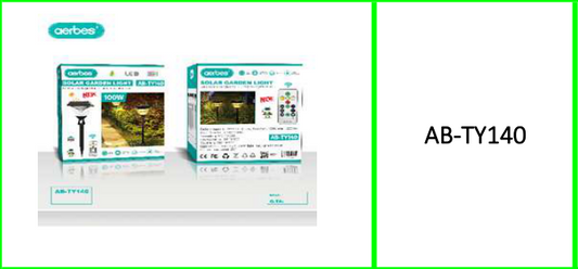 Aerbes 100W Solar Powered Garden  Light RGB + White & Warm White with  Remote Control 1200mah Battery