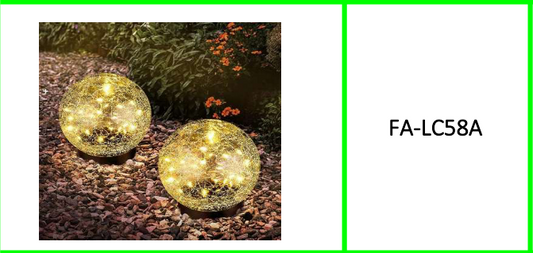 Solar Power Globe Garden Lights Warm  White 2PCS Diameter 12cm