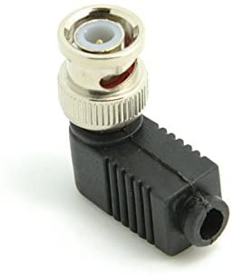 BNC Plug pin Solderless Right Angle Connector for CCTV Camera