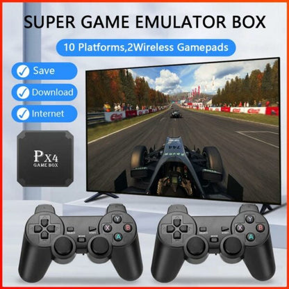 PX4 Retro Game Console 3000+ Games Wireless Dual Joystick Support HD/AV Out with 32gb Micro SD Card