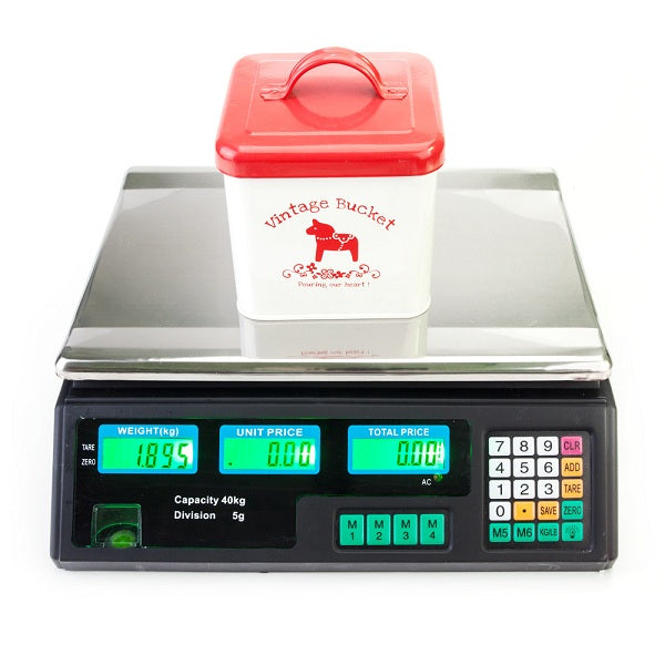40KG Digital Electronic Scale Stainless Steel LCD Double Sided Display