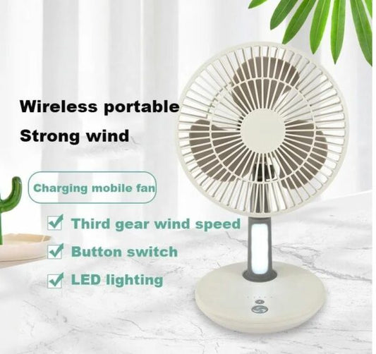 Aerbes AB-FSD02 Rechargeable Battery Operated 5W Desktop Fan With LED Light