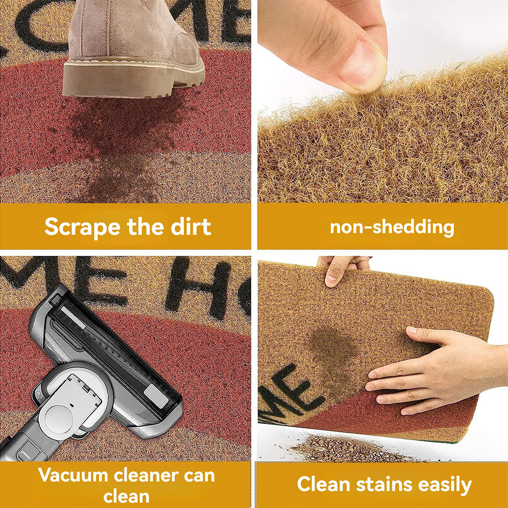 Christmas Faux Coconut Coir Doormat Santa Claus &