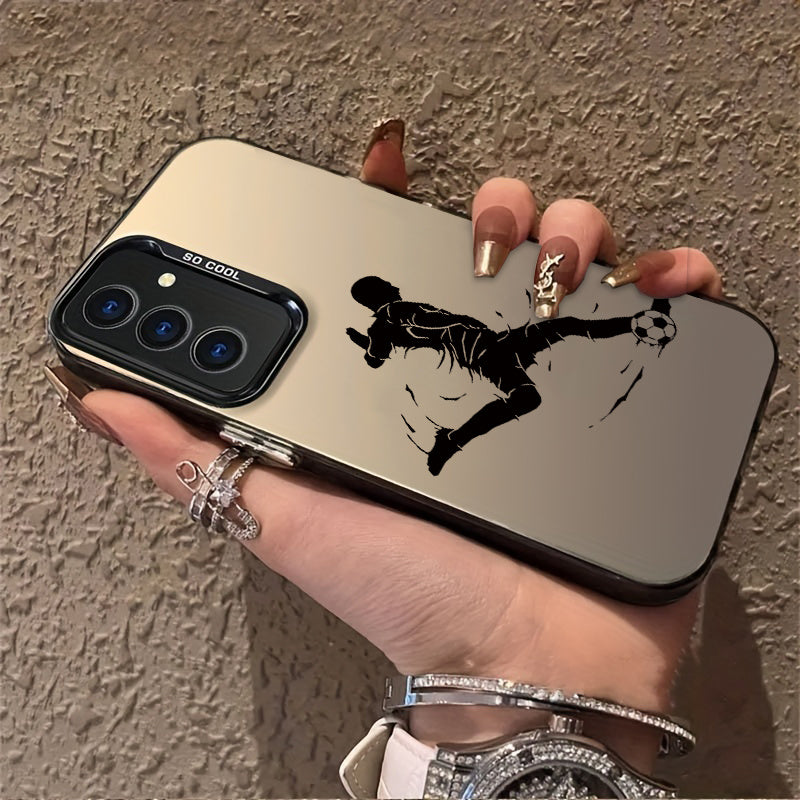 Football Player Pattern Phone Case for TPU for Galaxy A03/A04/A04E/A05/A05S/A10/A10S/A11/A12/A13/A14/A15/A21S/A23/A25/A30S/A31/A32/A33/A35/A50/A51/A52/A53/A5/A55/A70/A71/A72/M12/S10/S10+/S20/S21/S22/S2/S24 Series 20/9  Drop Proof  Full Cover  Acrylic  Str