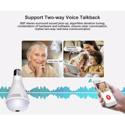 1080P Lamp Bulb Camera Fisheye Wireless Panoramic