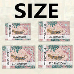 1Pc Tiger And Plant Pattern Printed Doormat Entryway Dining