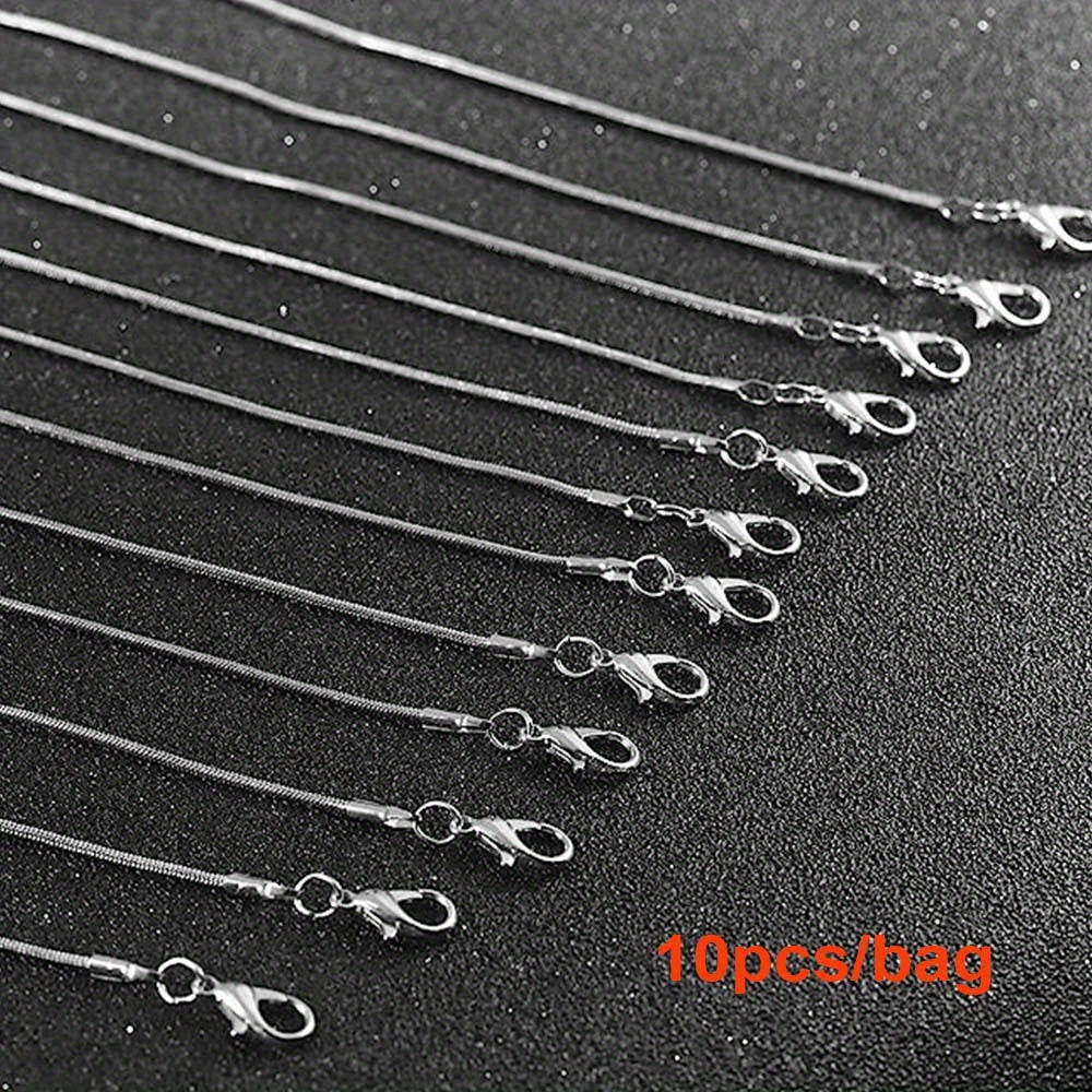 10pcs 40.64 76.2cm ROSE Golden / GOLDEN / PLATED SNAKE CHAINS PLAIN NECKLACES 10 PACKS WHOLESALE