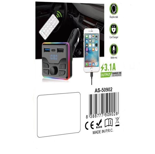 Wolulu AS-50902 Wireless Car FM Transmitter Charger 3.1A