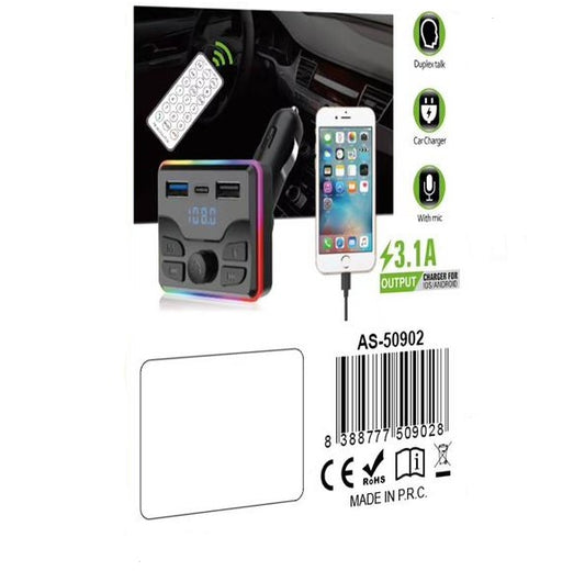 Wolulu AS-50902 Wireless Car FM Transmitter Charger 3.1A