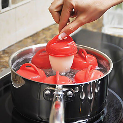 6PCS Silicone Hard Boiled Egg Boiler Cooker Cup Maker Poacher Steamer Non Stick
