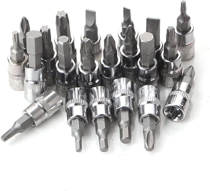 53pcs Ratchet Wrench & Socket Tools Set 1/4-inch Drive Screwdriver ing Kit Combination Socket Wrench Drive Socket Set with Storage Case for Home Car Automobile Bike Mechanic Projects