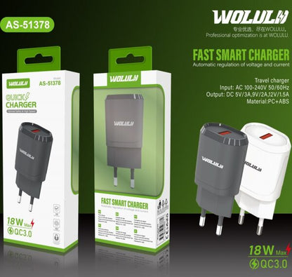 AS-51378 QC3.0 USB Wall Quick Charger 18W