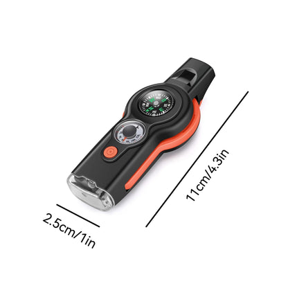 7-in-1 Emergency Survival Whistle: Outdoor Multifunctional Tool for Kayaking, Boating, Hiking, Camping, Climbing, Hunting, Fishing & Rescue Signaling