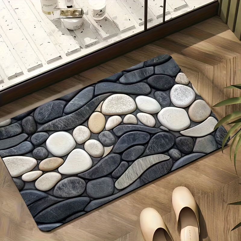 Extra Absorbent Diatomite Bath Mat With Natural Stone