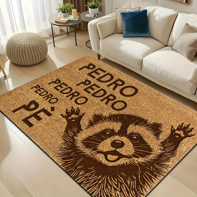 1Pc Large Raccoon Name Mat "Pedro Pedro Pedro" Spanish